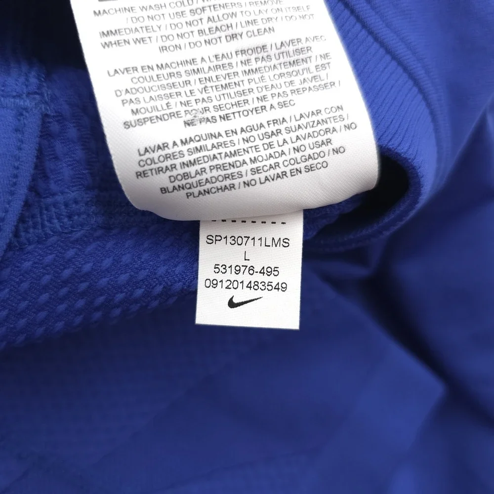 Nike Shirt Mens‎ Large Blue Long Sleeve Pro Combat Fitted Performance Stretch